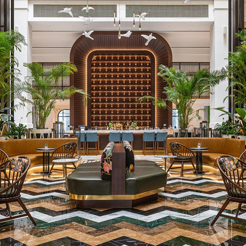 The Westin Dubai Mina Seyahi Beach Resort & Marina lobby.
